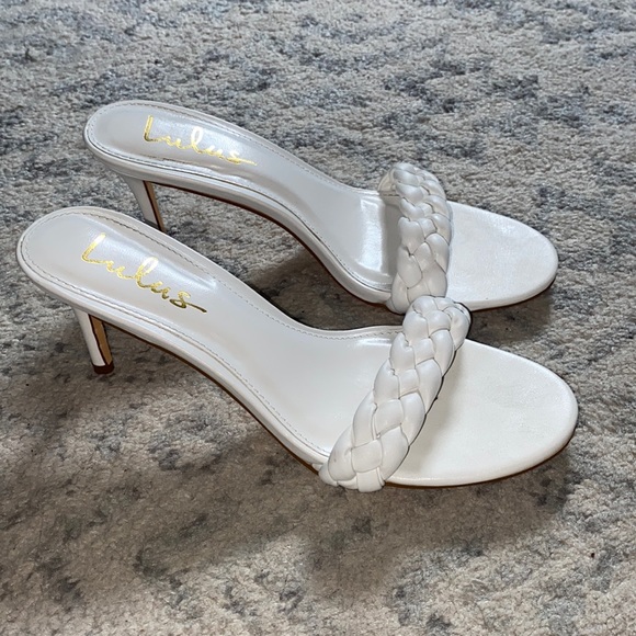 Lulus Shoes - White Lulus Braided Heels